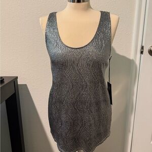 Rock & Republic Shiny Silver Tank Top